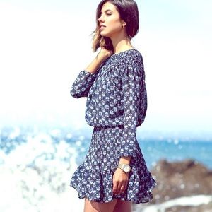 Michael Kors Heritage Blue Smock Drawstring Dress